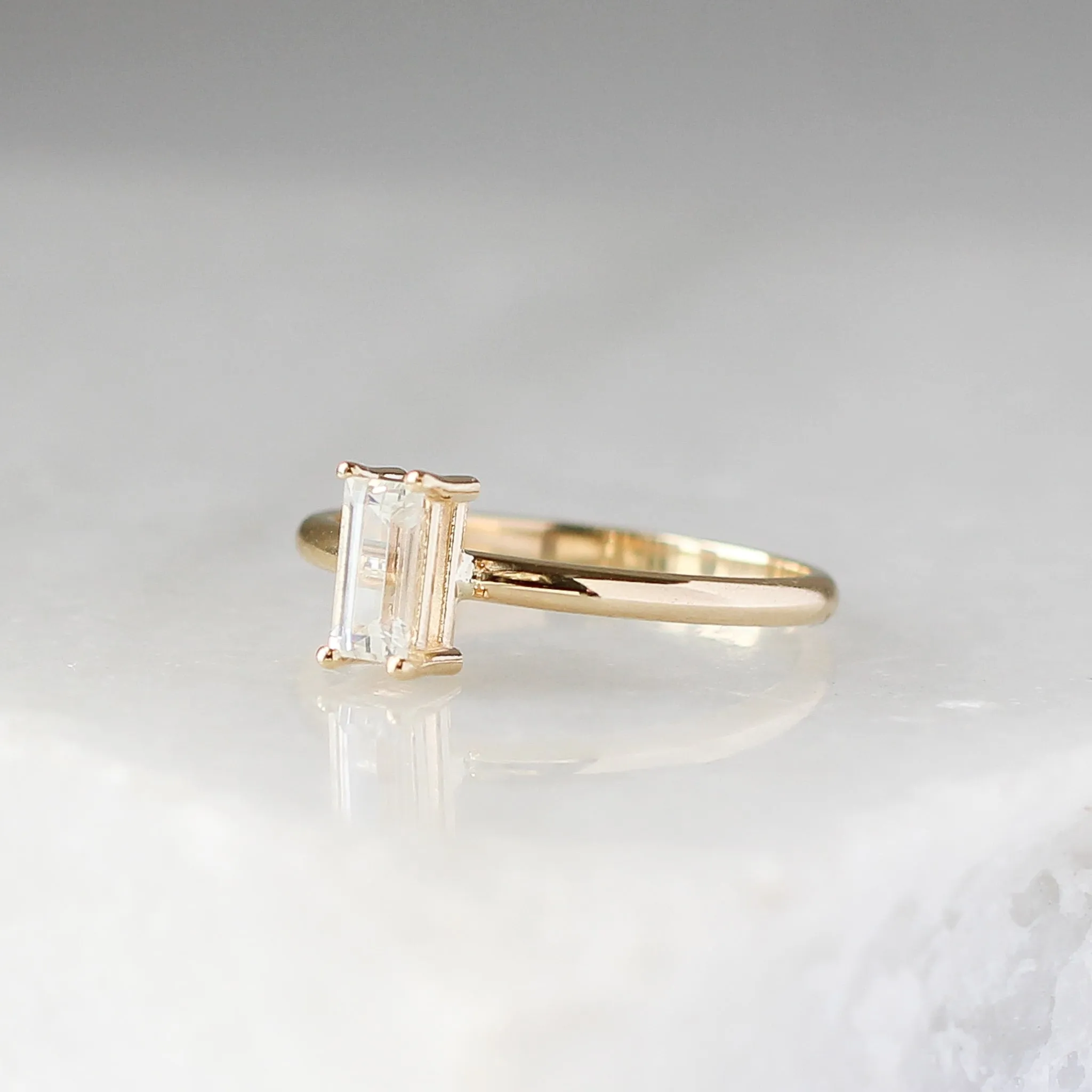 0.44ct White Sapphire Ring Stacker