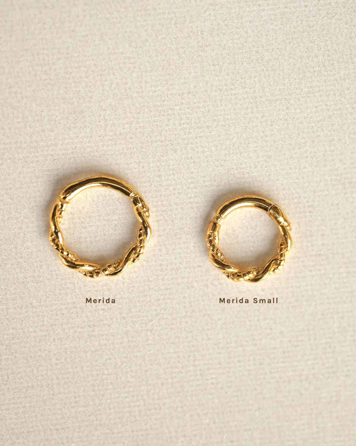 14K Solid Gold Merida Curled Hoop