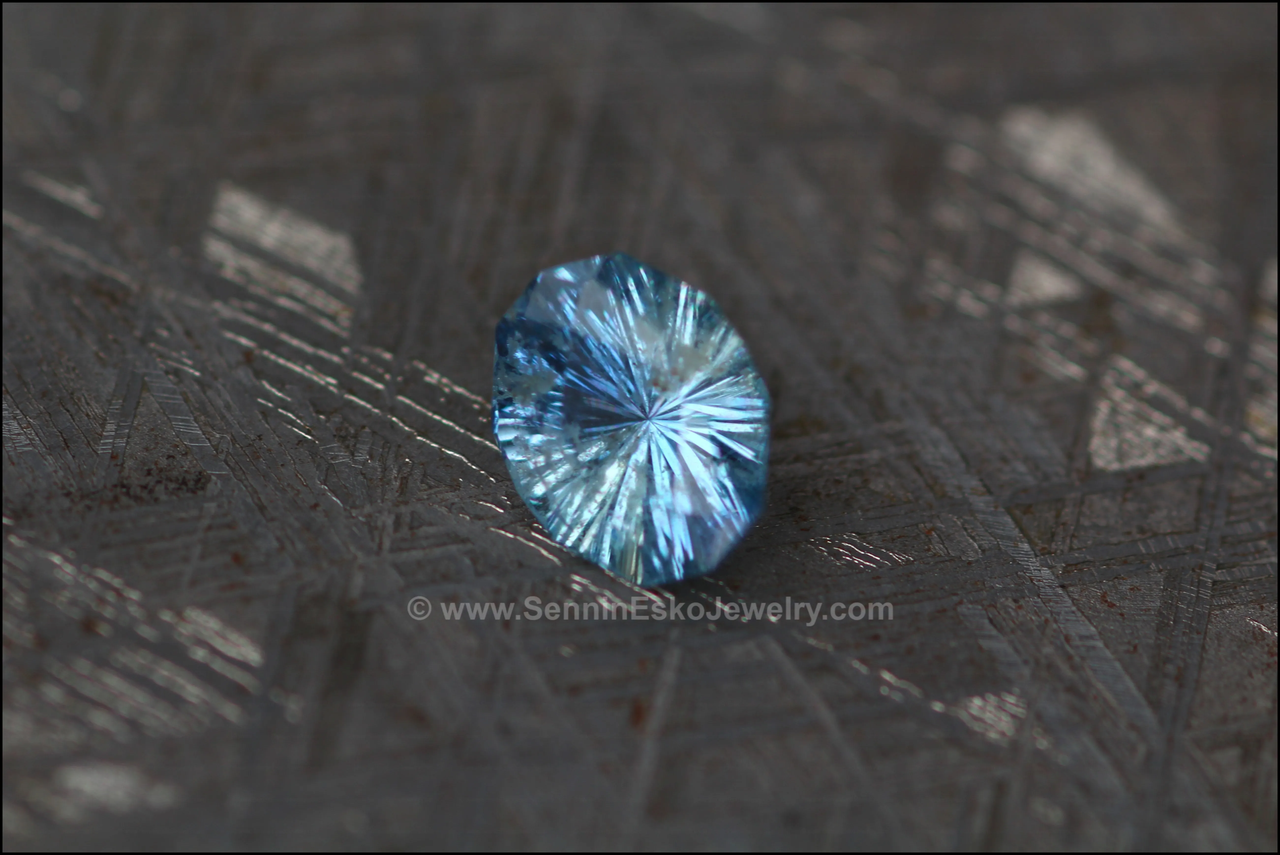 1.5ct Blue/Silver Umba Sapphire Oval Dodecagon- Fantasy Cut - 9x6.7mm