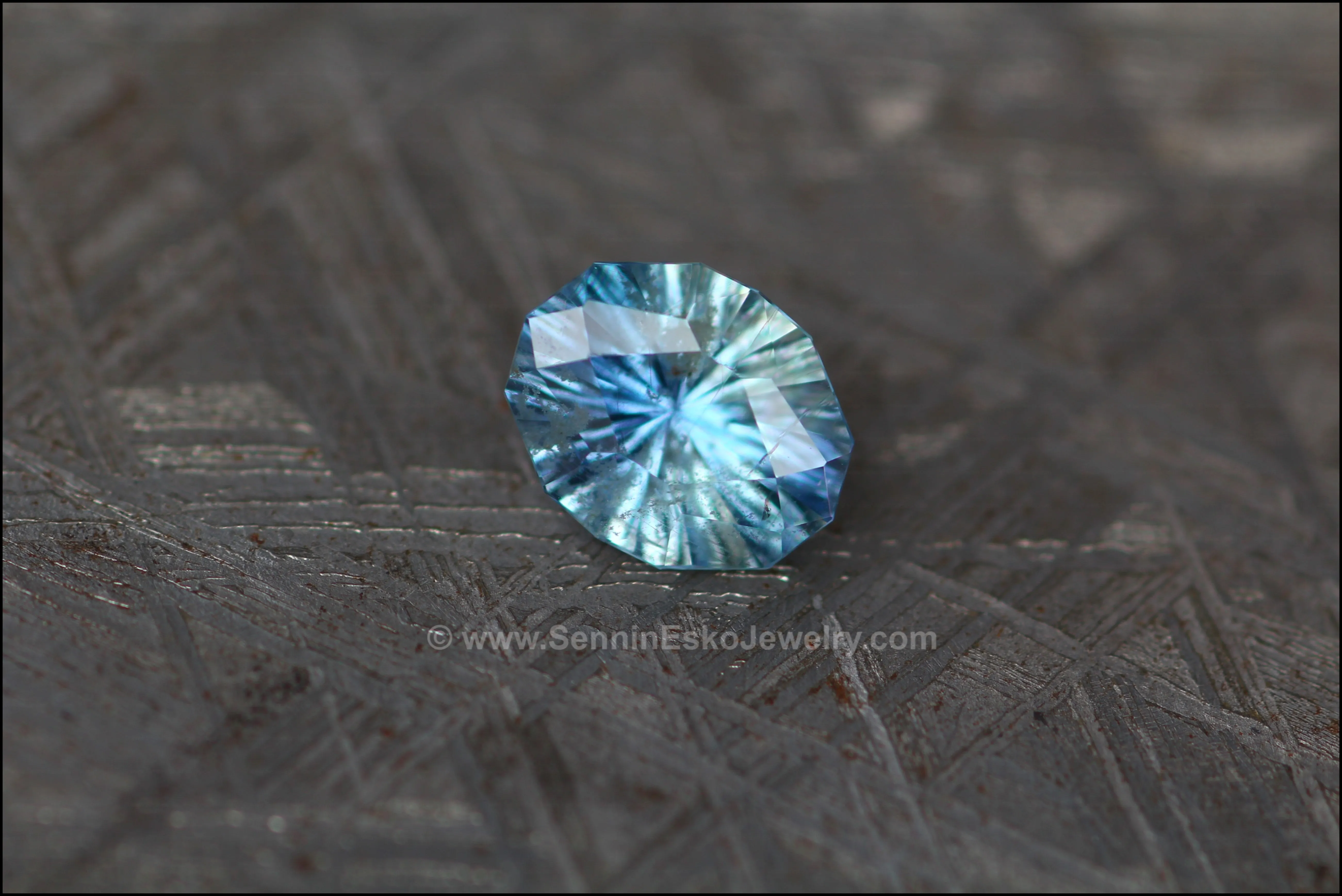 1.5ct Blue/Silver Umba Sapphire Oval Dodecagon- Fantasy Cut - 9x6.7mm