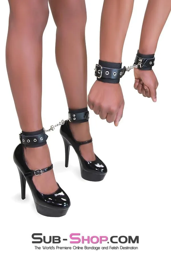 1790DL      Comfort Cuffs Braided Nylon Wrist Cuffs with Leatherette Buckling Strap