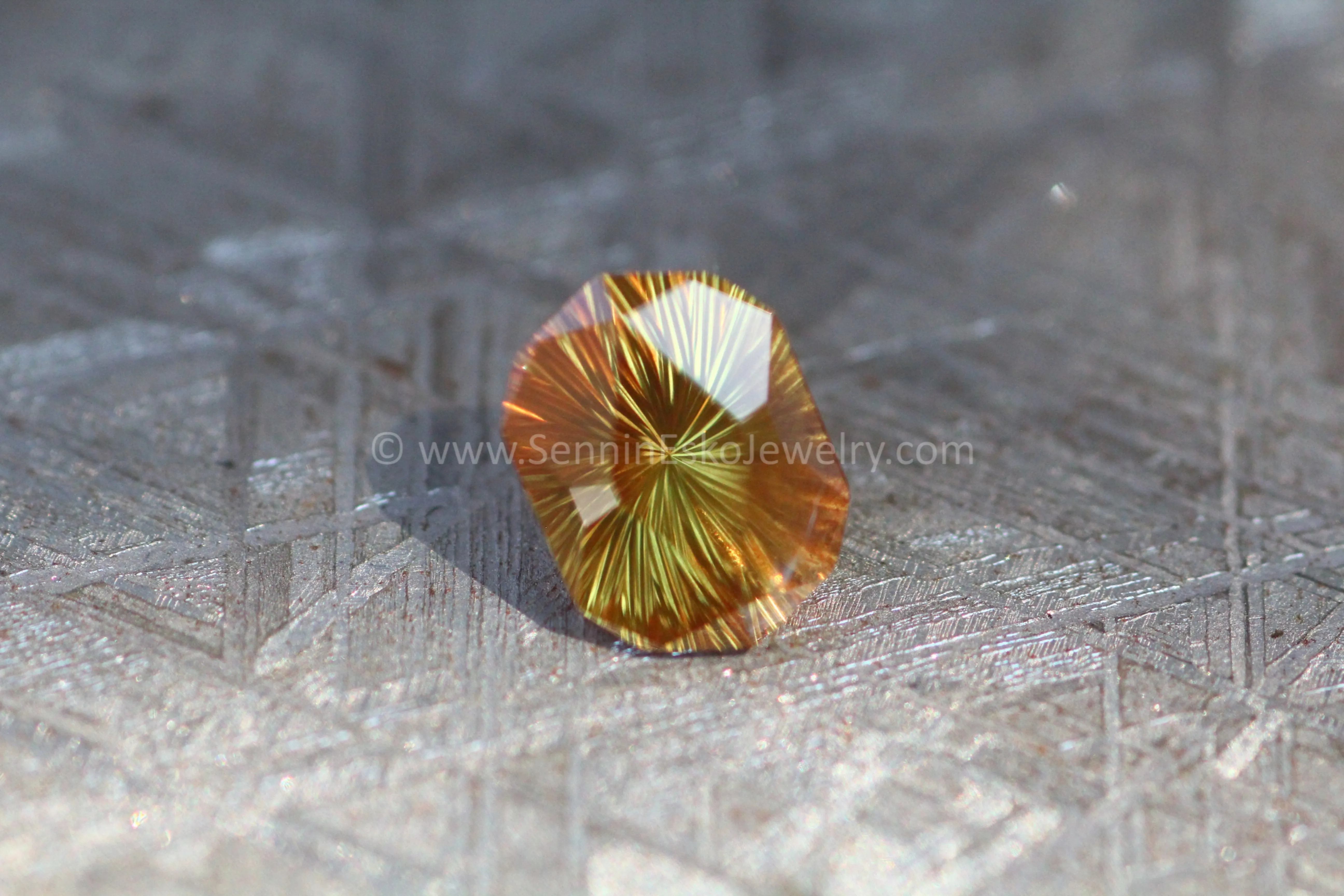 1.8 Carat Burnt Orange Sapphire Decagon - Fantasy Cut 8.5x6.3mm