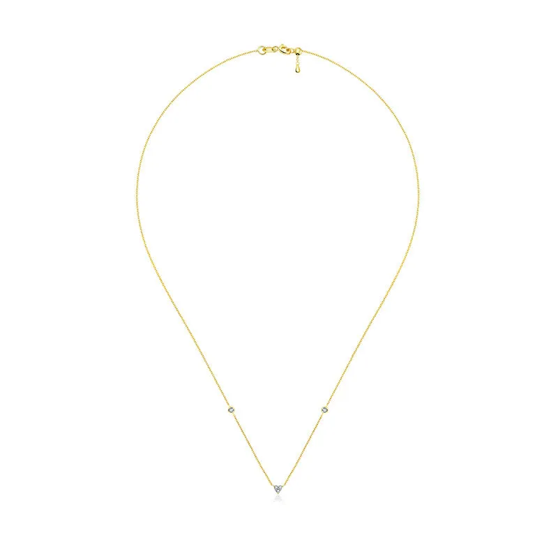 18k Gold Trianlgle Shape Diamond Necklace / Choker