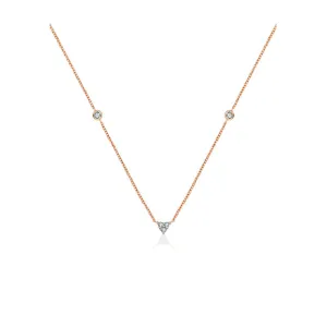 18k Gold Trianlgle Shape Diamond Necklace / Choker