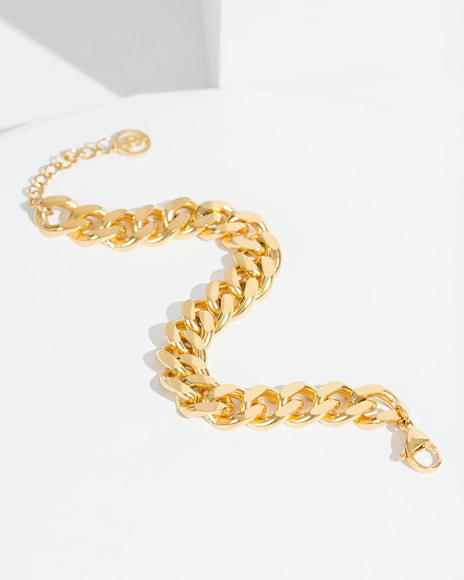 24k Gold Chunky Linked Chain Bracelet