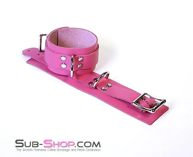 5724A      Slave to Love Hot Pink Bondage Wrist Cuffs