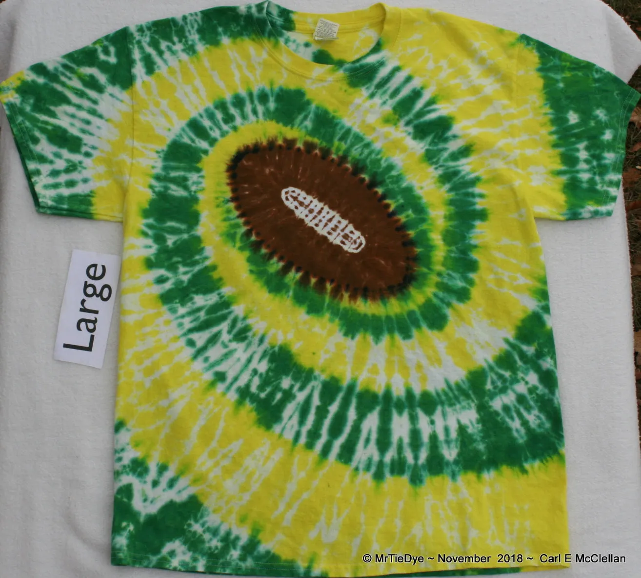 Adult Large Tie-Dye Spiral Football Tee