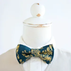 Boy's Bow Tie / Navy Metallic Toile