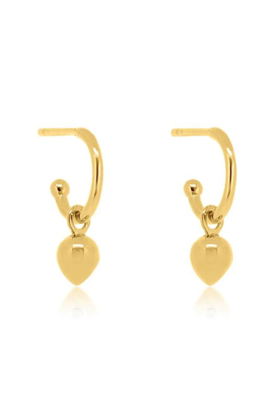 Bud Base Hoop Earrings Sterling Silver 14K Gold Plated