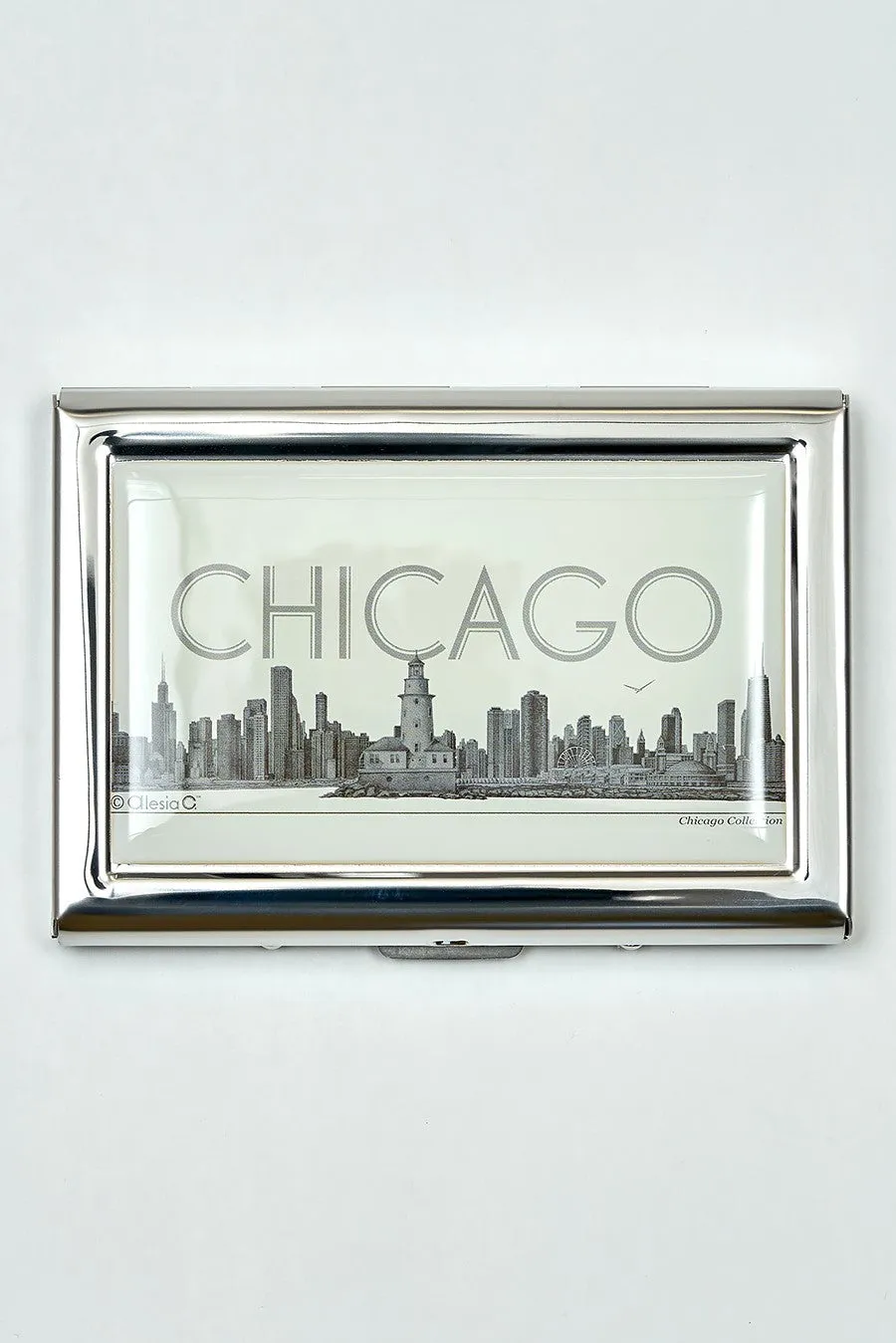 CHICAGO Skyline RFID Blocking Stainless Steel Credit Card Wallet