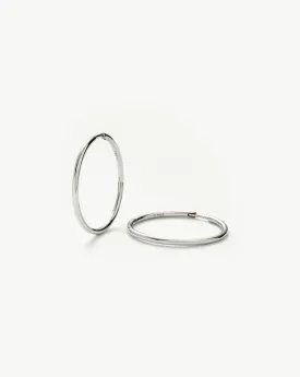 Classic Medium Hoop Earrings | Rhodium Plated on Recycled Sterling Silver