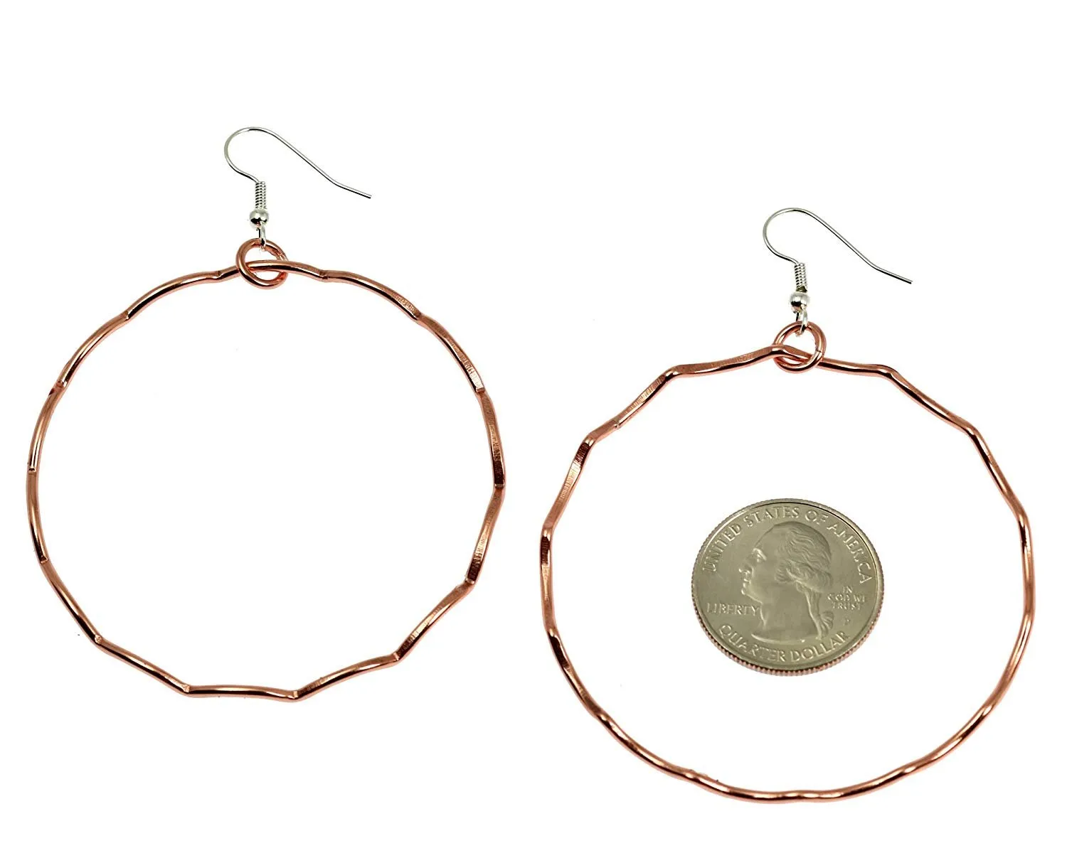 Corrugated Copper Hoop Earrings