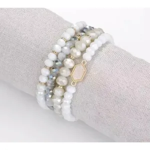 Crystal Druzy Stacked Beaded Bracelet