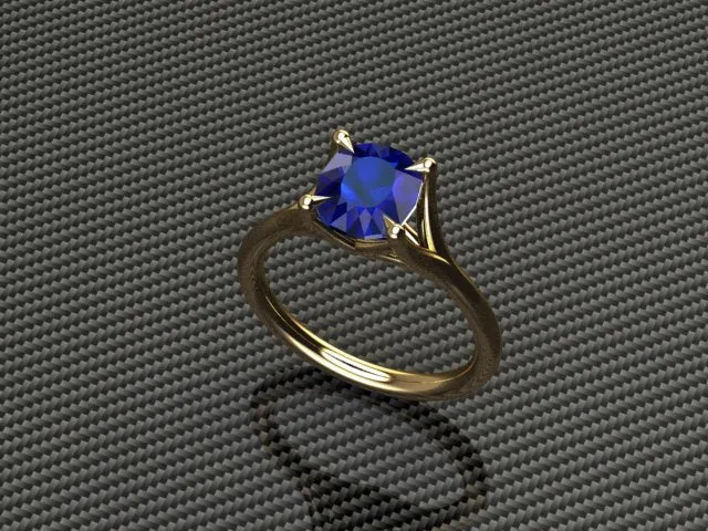 Custom Listing for Alina - 14kt Yellow Gold Parti Sapphire Ring