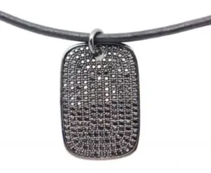 Dainty Black Dog Tag Choker