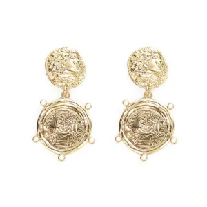 Gold Boho Gypsy Coin Dangle Earrings for Women