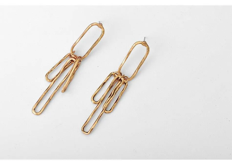 Gold or Silver Link Dangle Earrings