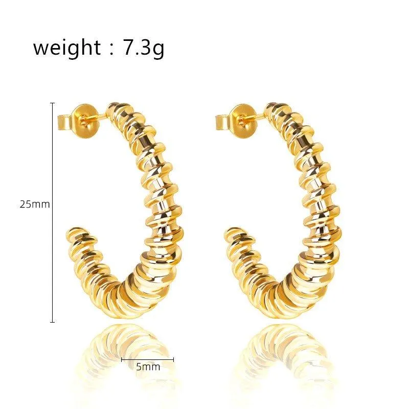 Gold Twist Hoop Earrings