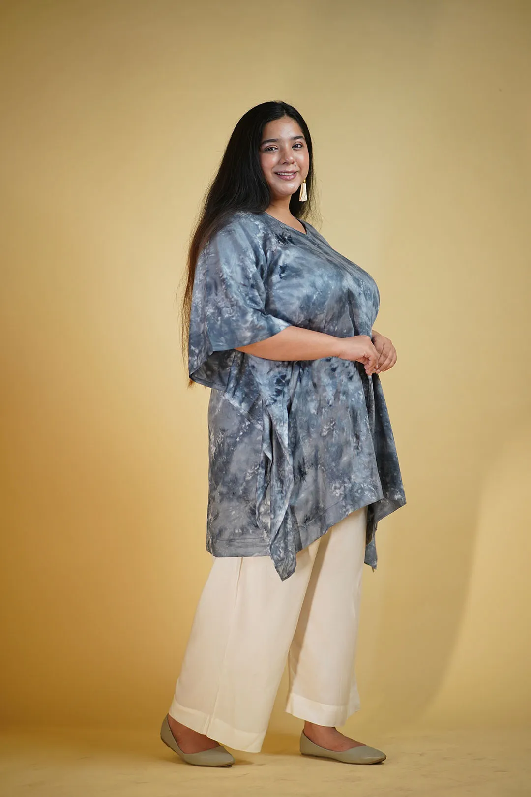 Grey Rayon TieDyeKurta - Nuages