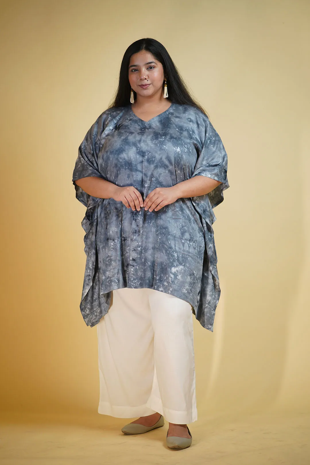 Grey Rayon TieDyeKurta - Nuages