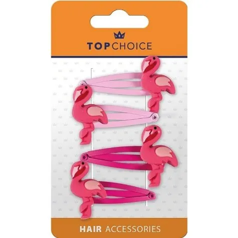 Hair Clips - Flamingos, 4 pcs