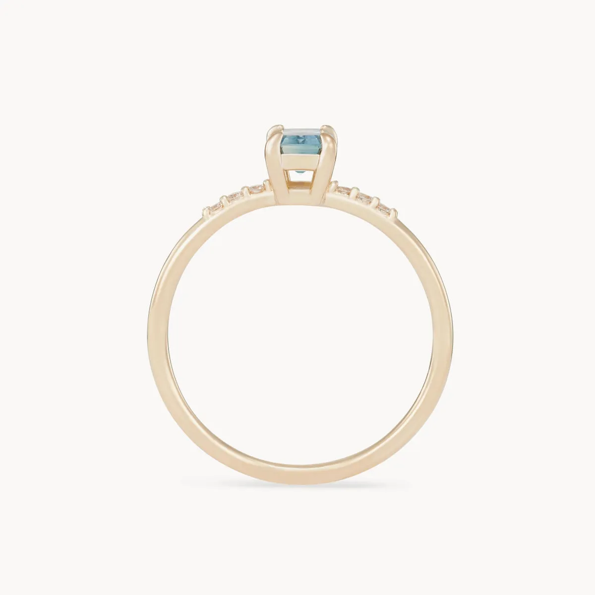 honour one-of-a-kind - 14k yellow gold, baguette blue sapphire