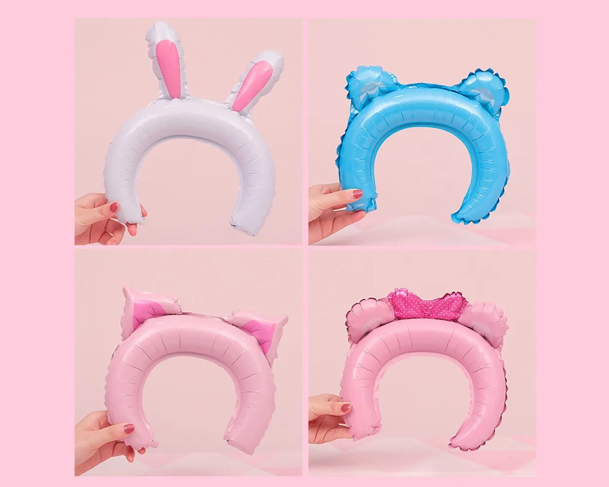 Inflatable Headbands 25 Pieces Animal Hair Hoops for Party Costumes