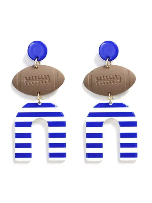 KE9002 Football Horseshoe Dangle Earrings