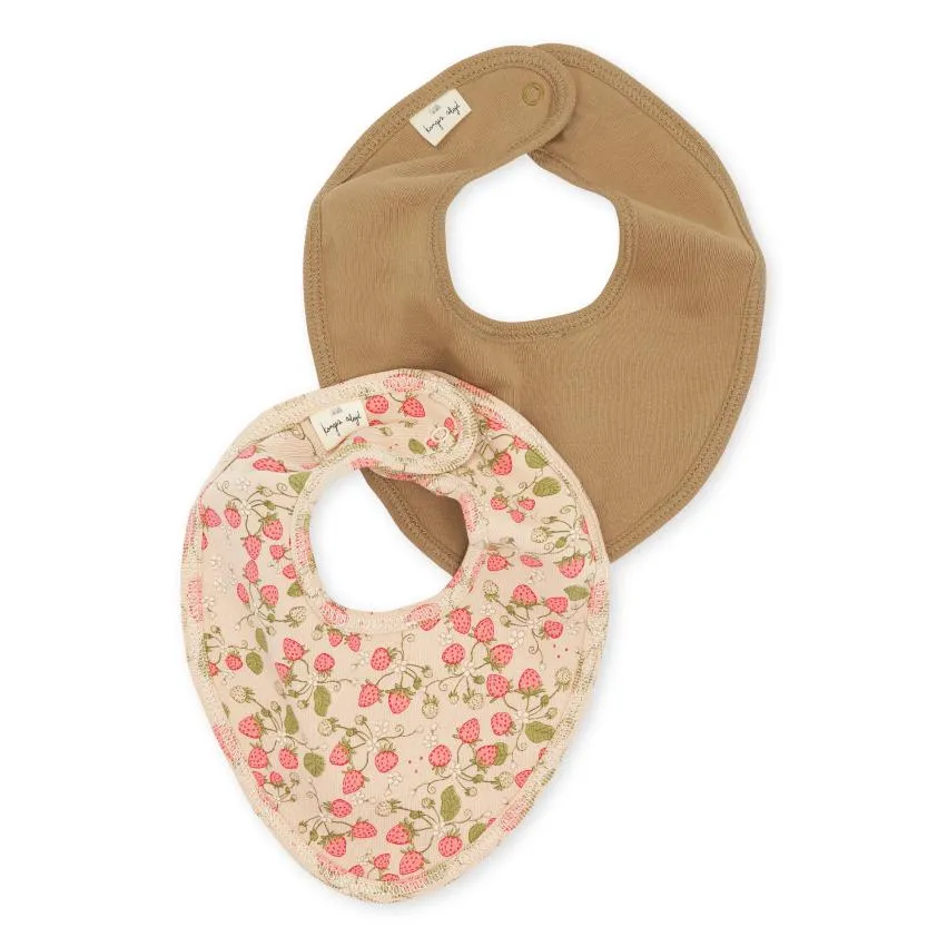 Konges Sløjd Bib Bandana Bib 2-Pack | Strawberry /Tobacco