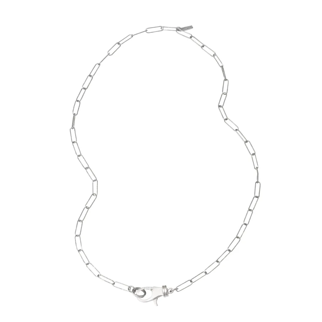 Lock Paper Clip Chain Link Necklace silver gold