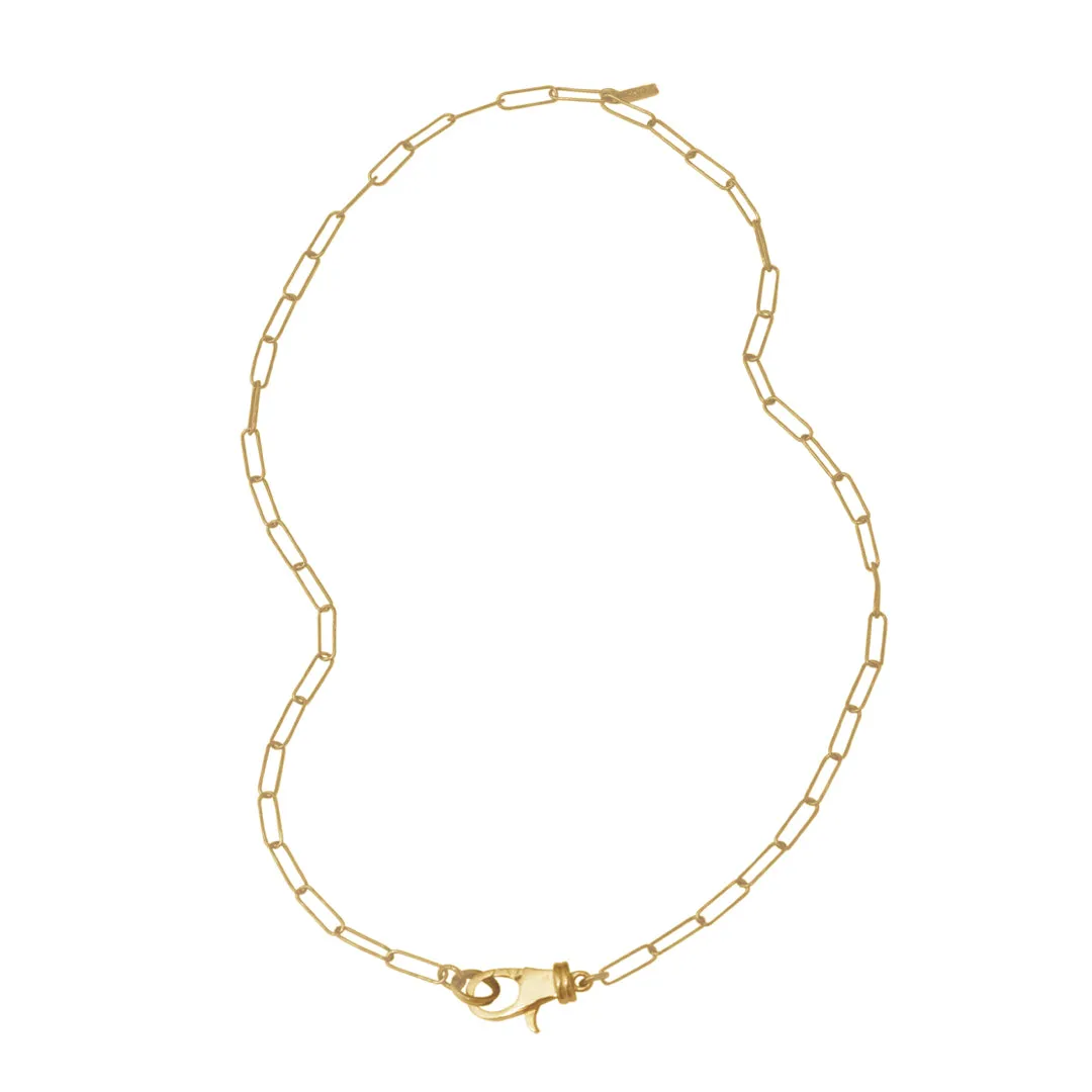 Lock Paper Clip Chain Link Necklace silver gold