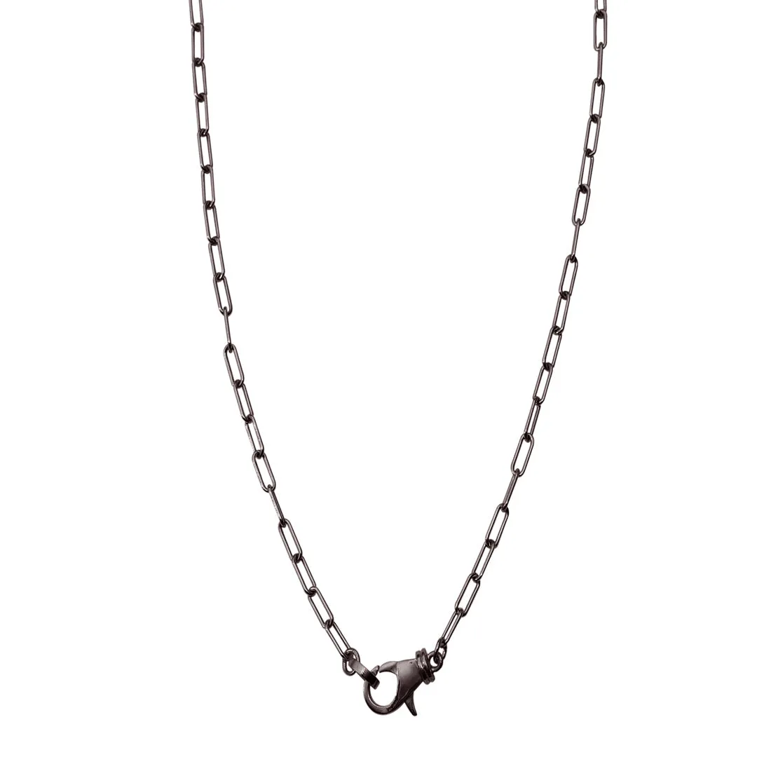 Lock Paper Clip Chain Link Necklace silver gold