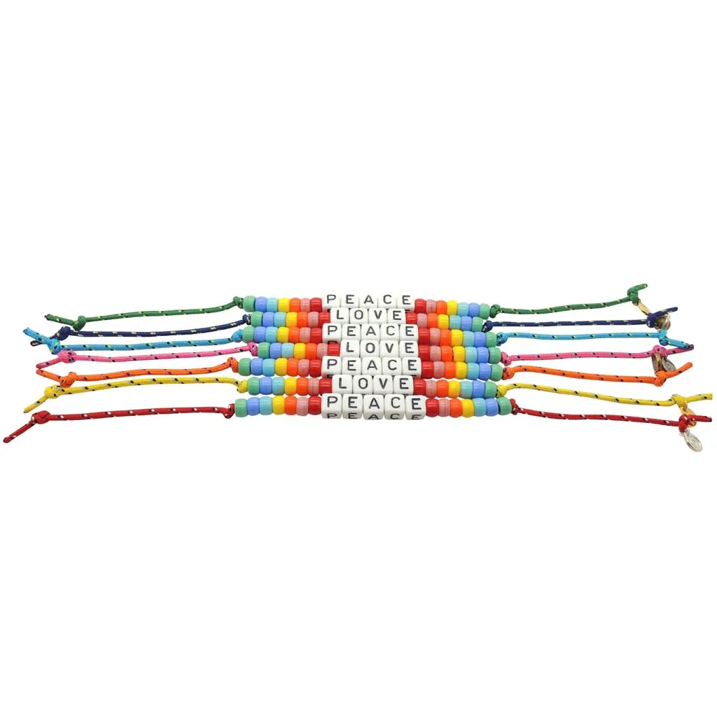 Make a Wish Rainbow Abacus Cord Bracelet