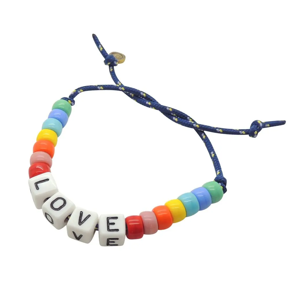 Make a Wish Rainbow Abacus Cord Bracelet