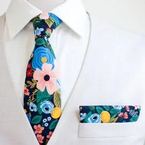 Men's Necktie / Garden Party In Navy