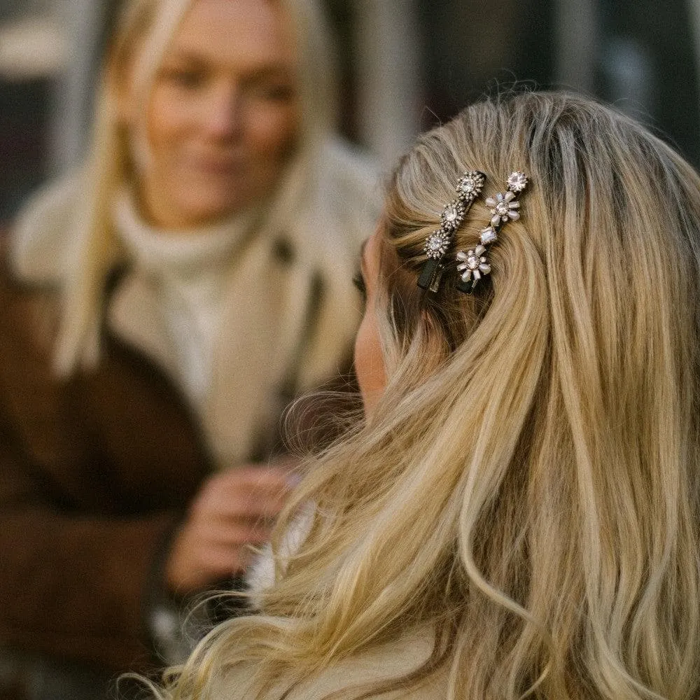 Mini Crystal & Pearl Beak Hair Clip