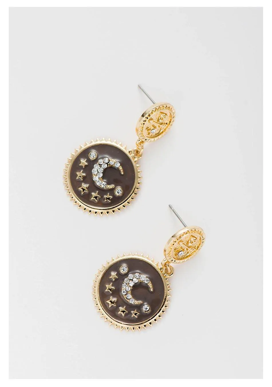 Moon and Star Dangle Earrings