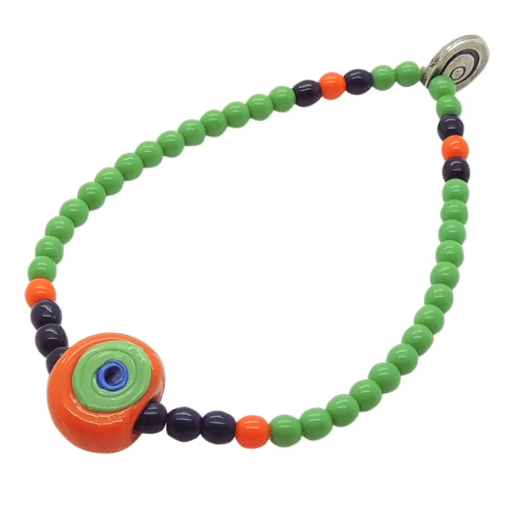 Multicolour Glass Evil Eye Nugget Glass Bead Mix Bracelet