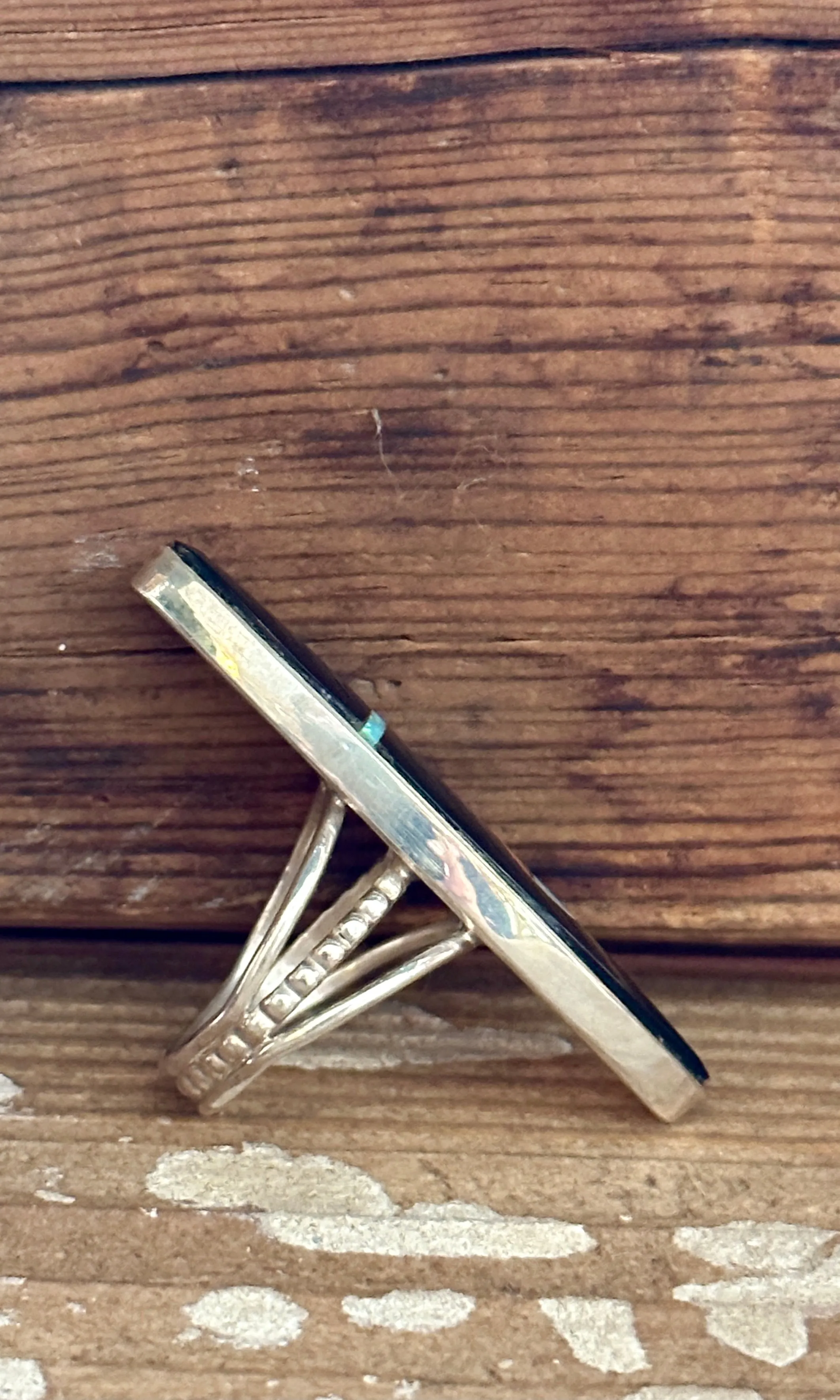 NIGHT SKY Harold H Smith Inlay Celestial Zuni Ring • Size 7 & 7.5