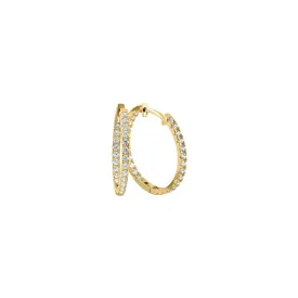 Pave Diamond hoops - 14K Gold