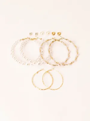 Pearly Earrings Set