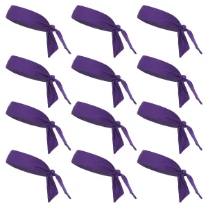 Purple Tie Headbands - 12 Pack