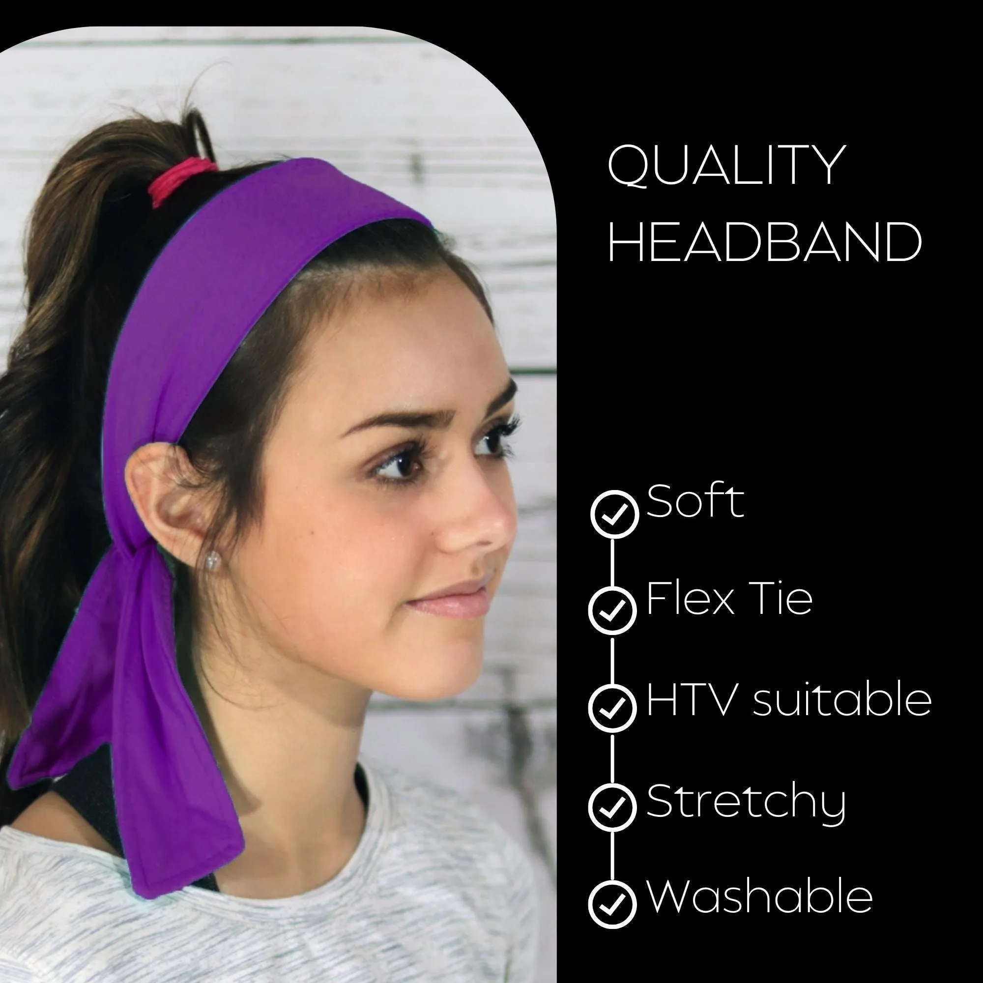 Purple Tie Headbands - 12 Pack