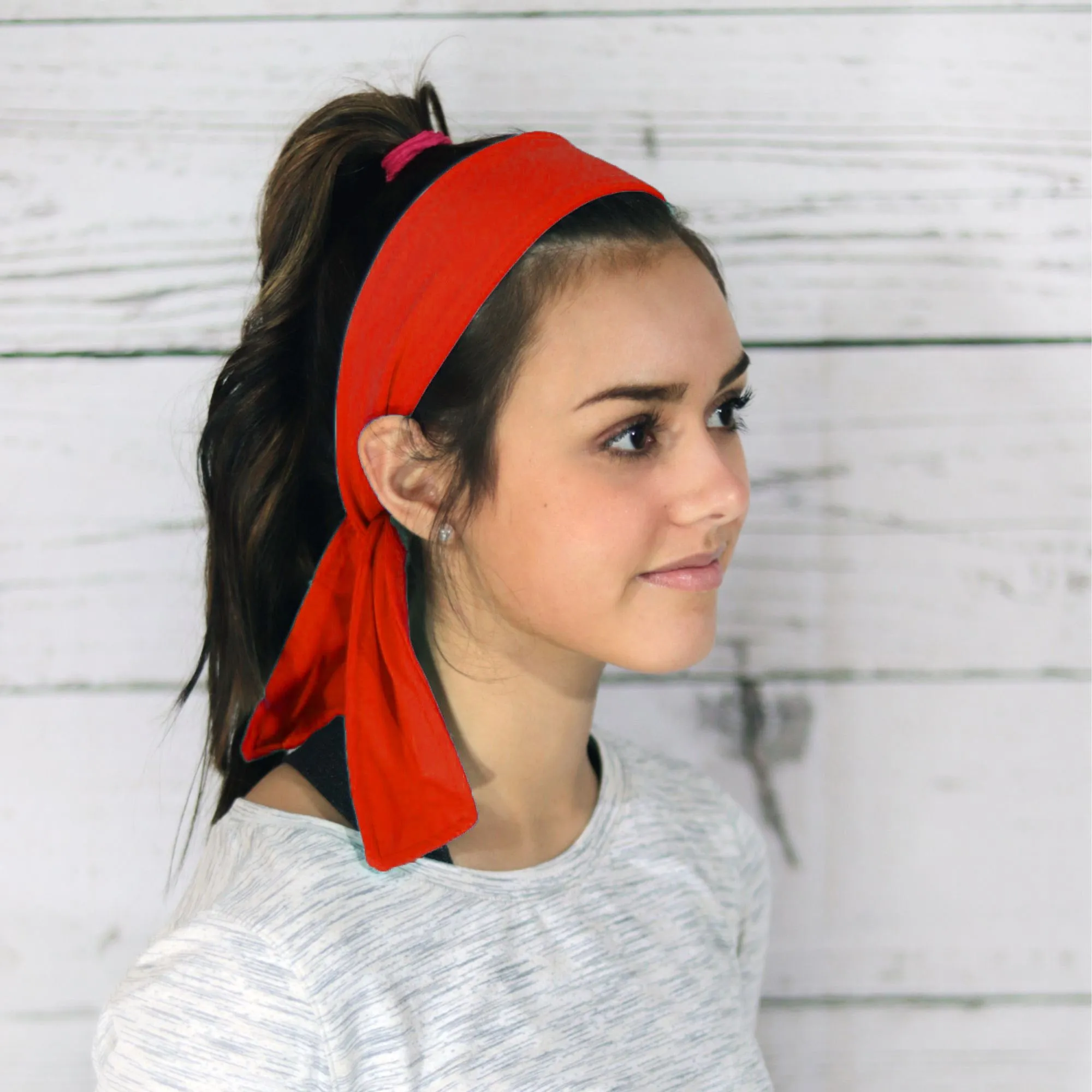 Red Tie Headbands - 12 Pack