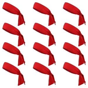 Red Tie Headbands - 12 Pack