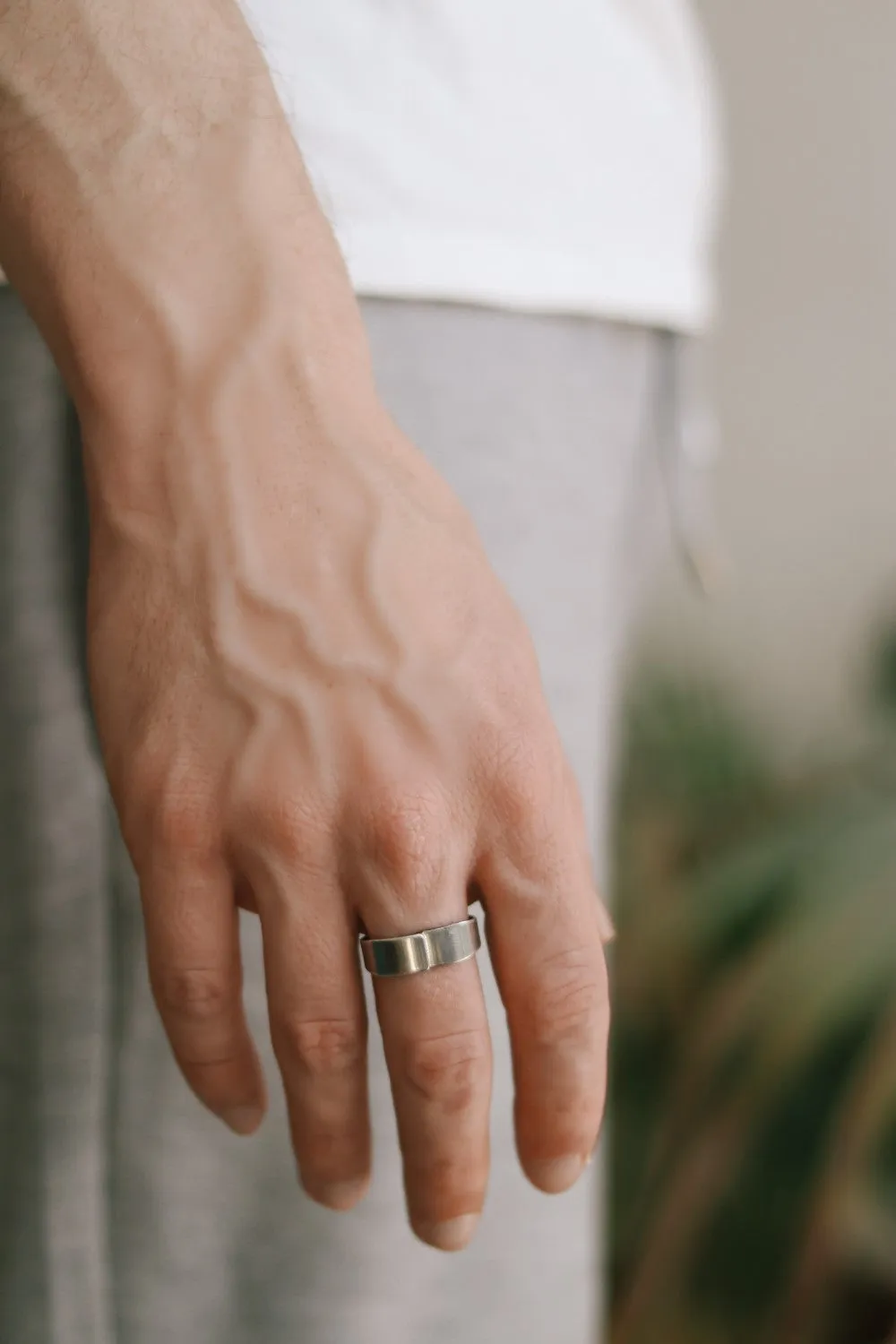 Ring for men, silver plain ring, men's ring, boyfriend gift for him, adjustable ring, wrapped ring, minimalist mens jewelry, stacking ring