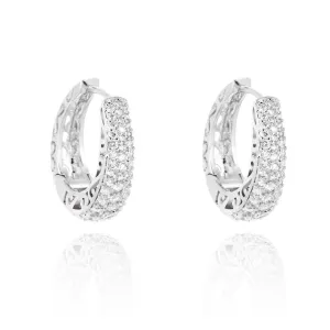 Silver Crystal Hoop Earrings