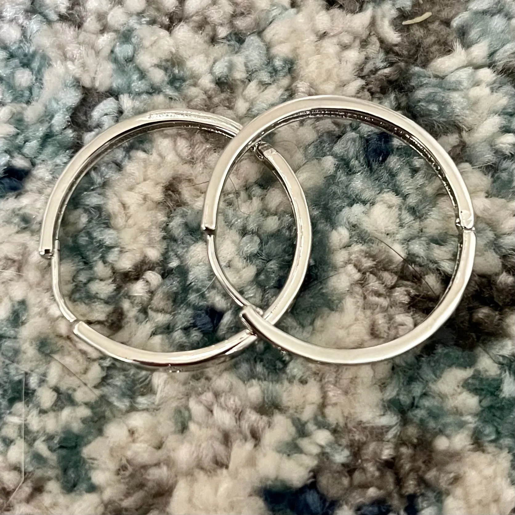 Silver Lining Platinum Silver Hoops