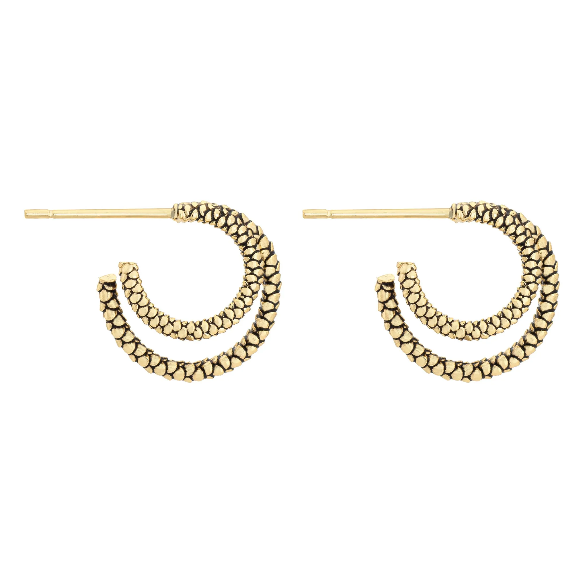 Snakeskin Double Hoops