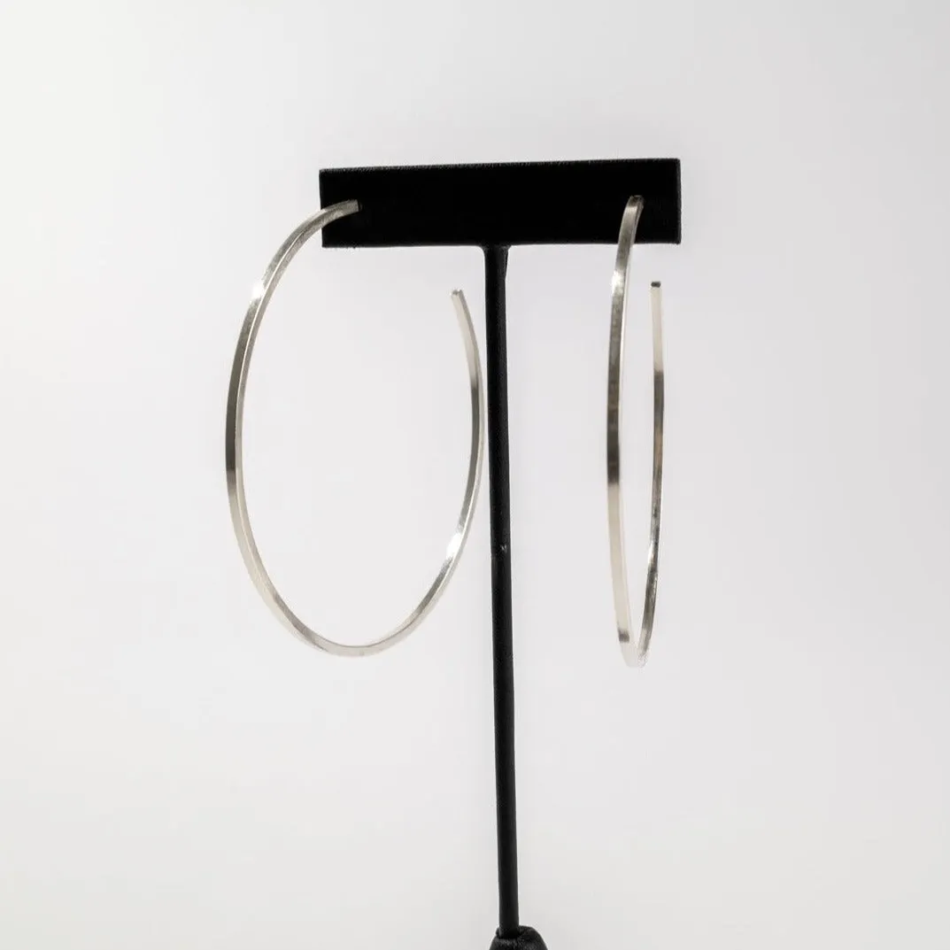 Sterling Silver Extra Extra Large Square Hoop Earrings